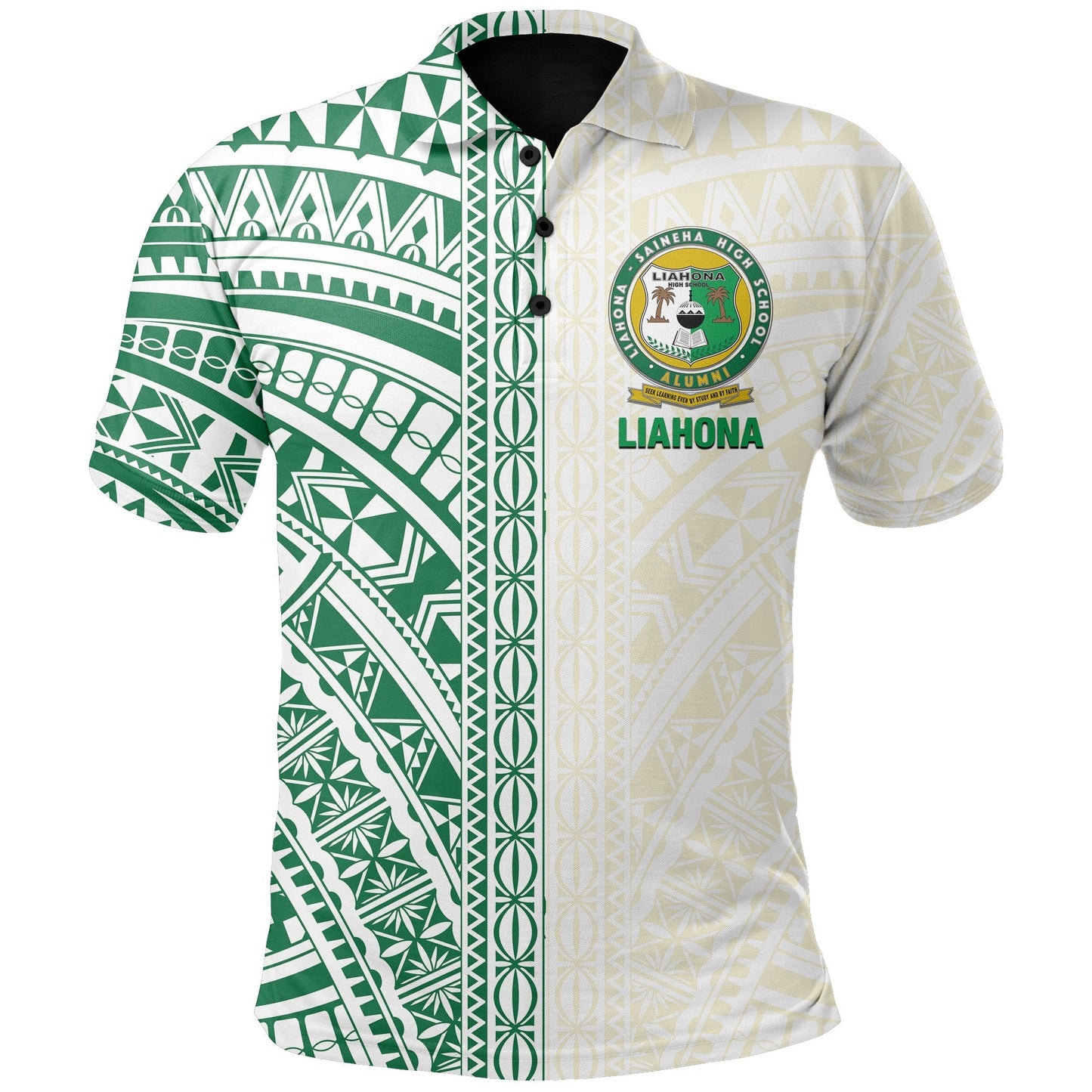 Liahona High School Polo Shirt Polynesian Half Style
