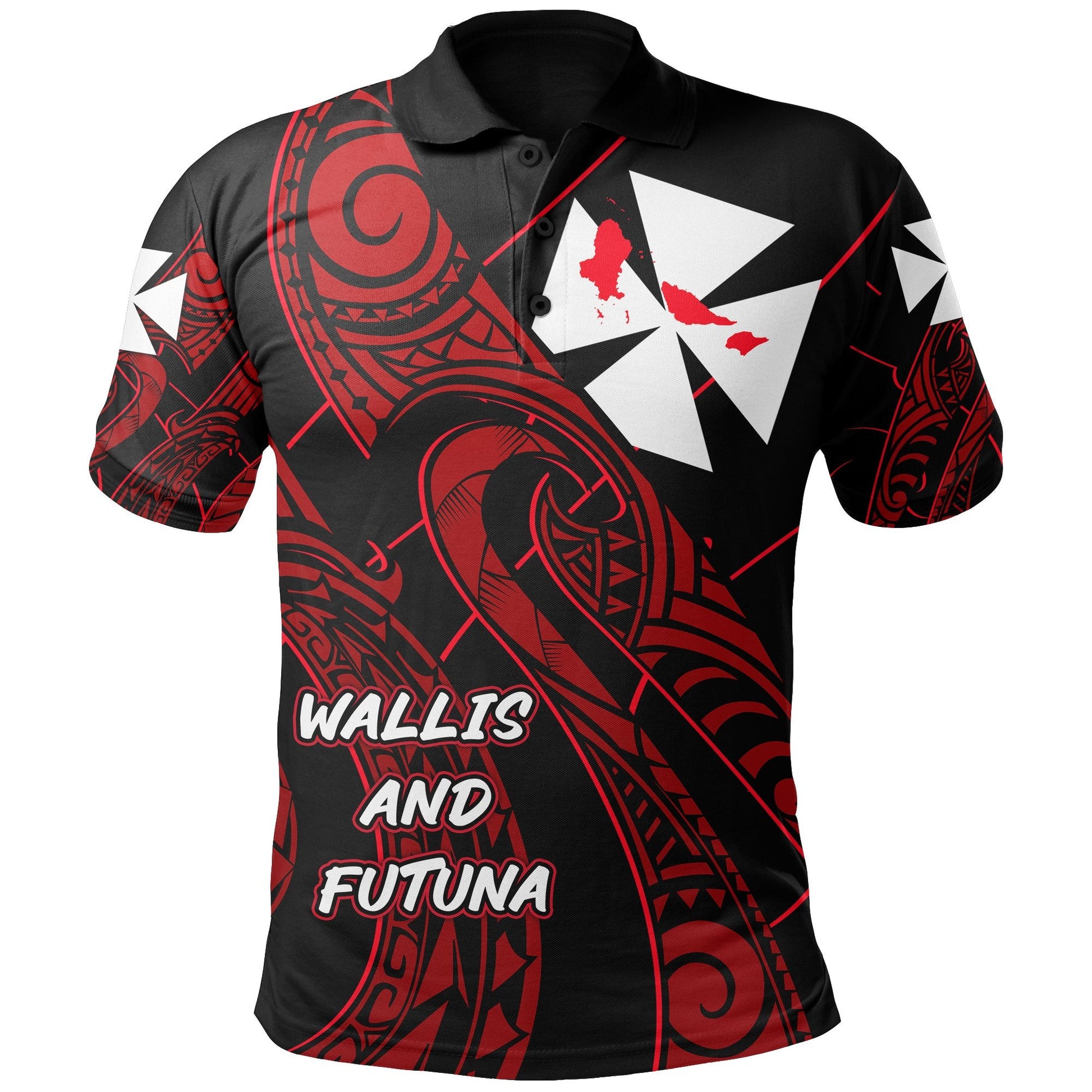 Wallis and Futuna Polo Shirt Simple Polynesian Tattoo