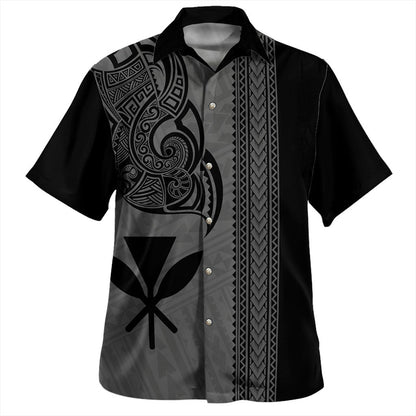 Hawaii Hawaiian Shirt Polynesia Tribal Tattoo Grey Short Sleeve Shirt