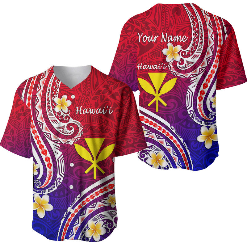(Custom Personalised) Hawaii Baseball Jersey Polynesian Line Style