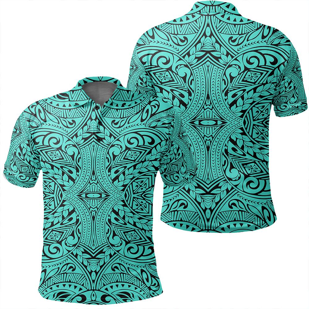 Unisex Polynesian Culture Turquoise Polo Shirt - AH