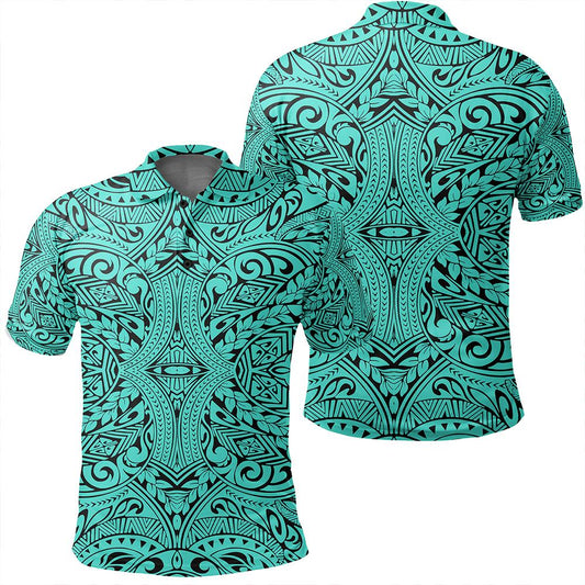 Unisex Polynesian Culture Turquoise Polo Shirt - AH