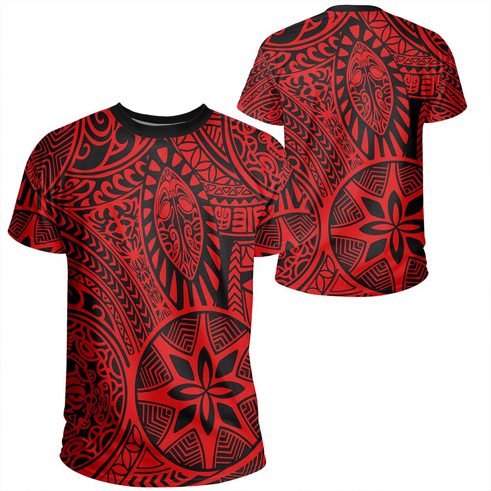 Polynesian Hawaiian Style Tribal Tattoo Red T - Shirt