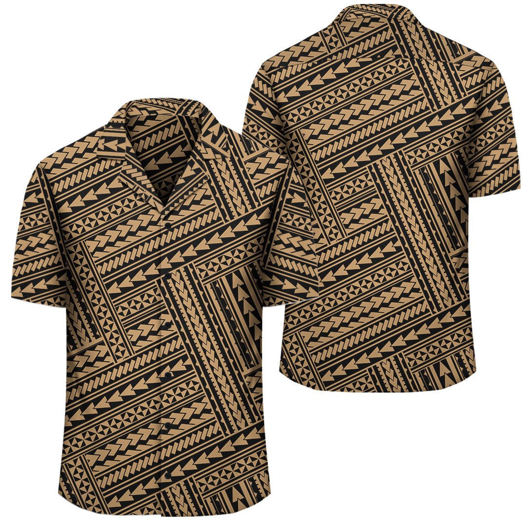 Polynesian Nation Gold Hawaiian Shirt