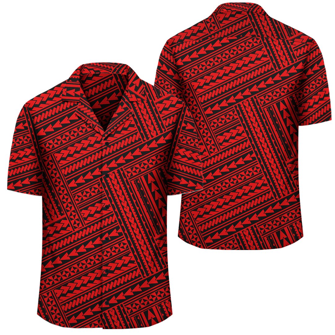 Polynesian Nation Red Hawaiian Shirt