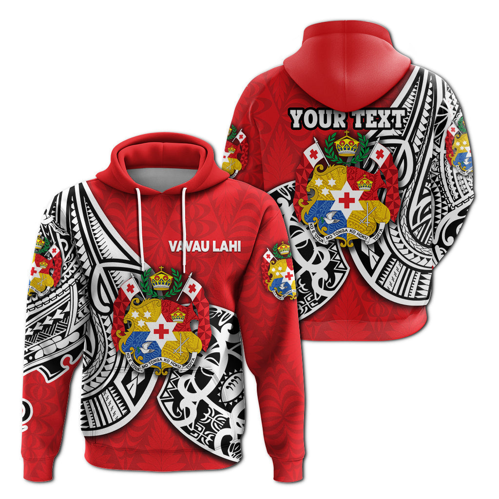 Custom Text VAVAU LAHI Tonga Rugby Hoodie Polynesian Style Custom Back