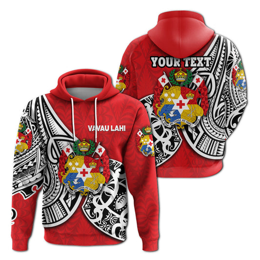 Custom Text VAVAU LAHI Tonga Rugby Hoodie Polynesian Style Custom Back