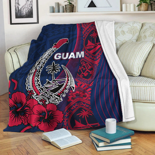 Guam Fish Hook Premium Blanket Flag Color Style