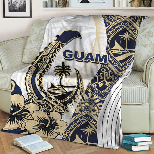 Guam Fish Hook Premium Blanket White Style