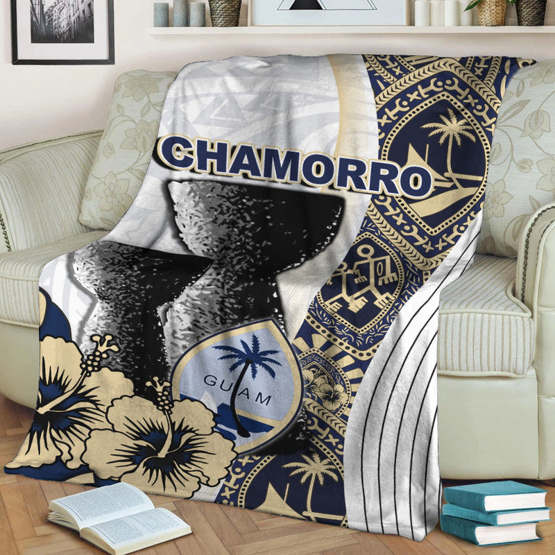 Guam Chamorro Premium Blanket White Style