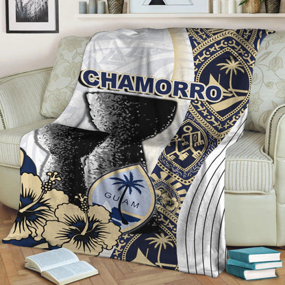 Guam Chamorro Premium Blanket White Style