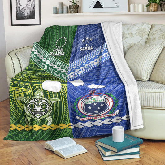 Samoa And Cook Islands Premium Blanket Together