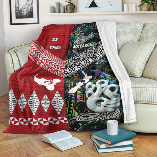 New Zealand And Tonga Premium Blanket Together Paua Shell