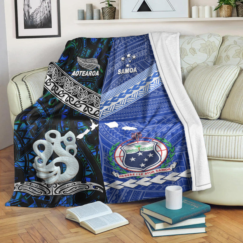New Zealand And Samoa Premium Blanket Together Blue