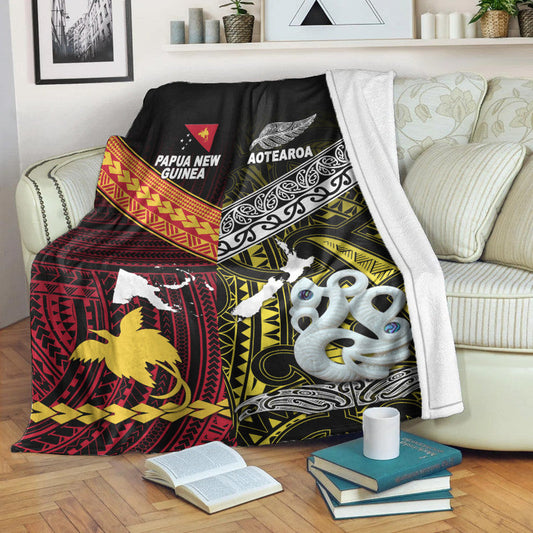 New Zealand And Papua New Guinea Premium Blanket Together Yellow