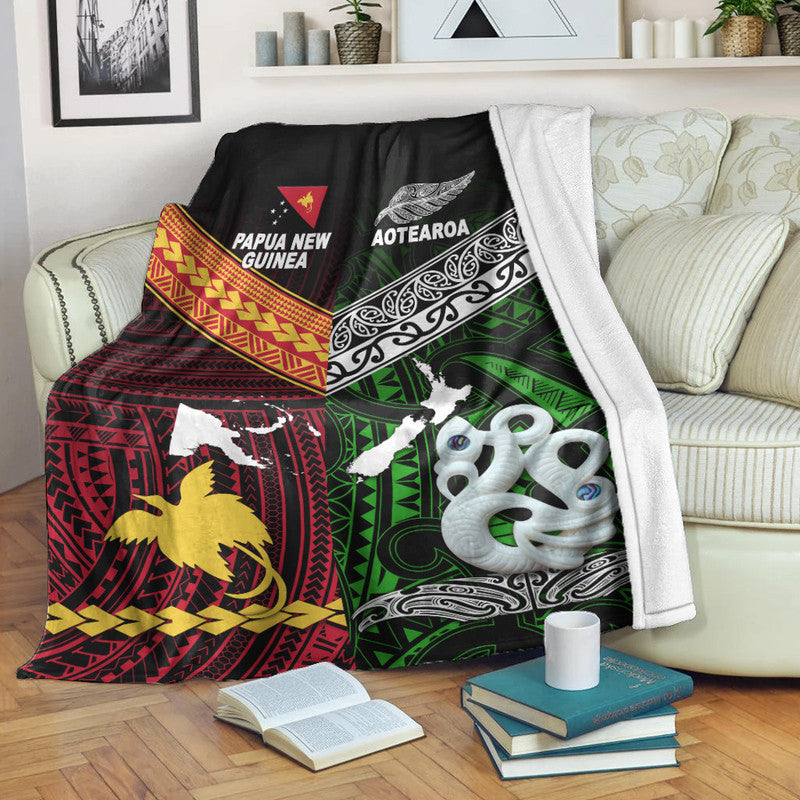 New Zealand And Papua New Guinea Premium Blanket Together Green