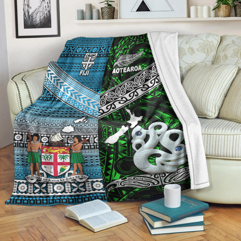 New Zealand And Fiji Premium Blanket Together Green