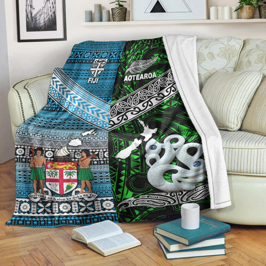 New Zealand And Fiji Premium Blanket Together Green