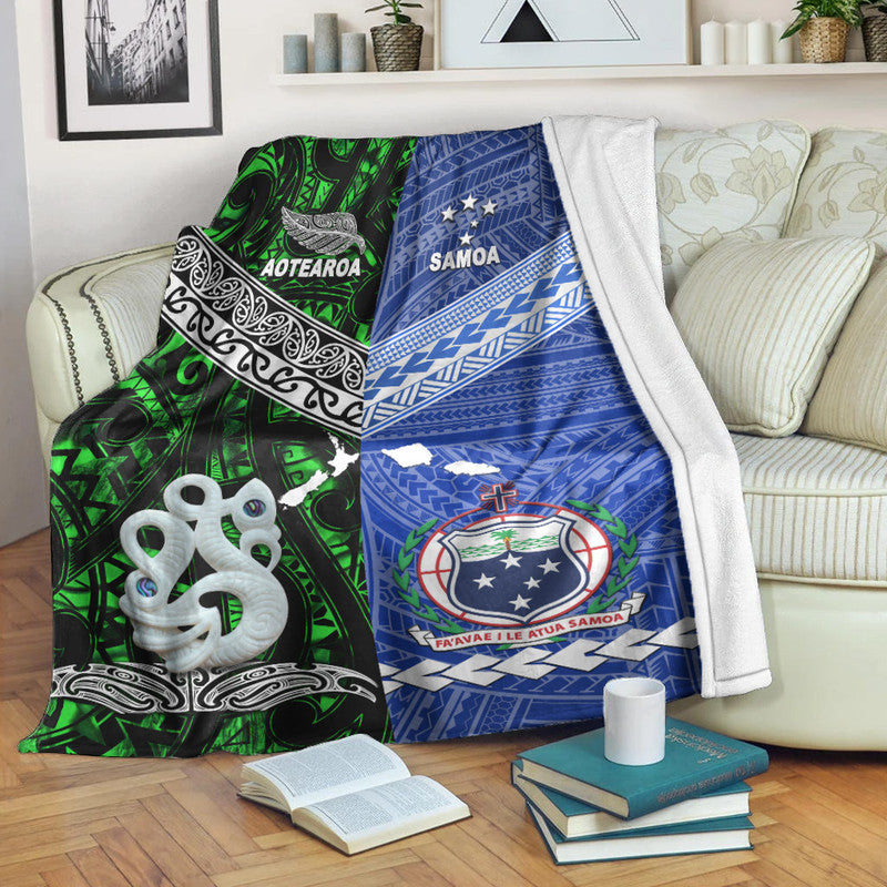 New Zealand And Samoa Premium Blanket Together Green