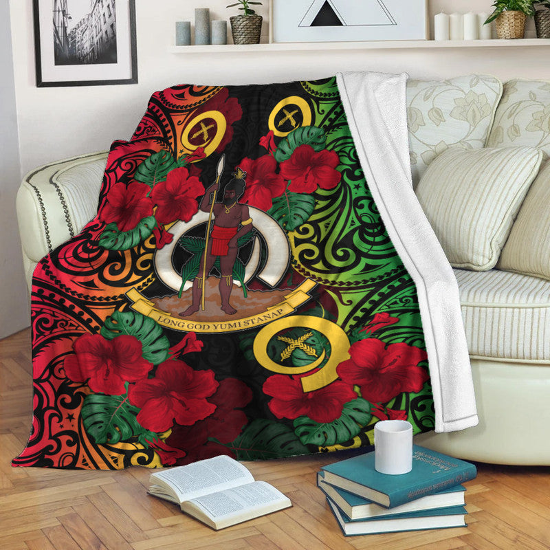 Vanuatu And Hibiscus Premium Blanket