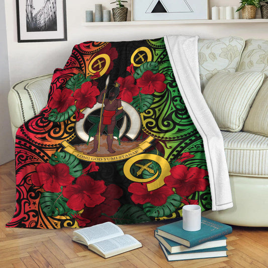 Vanuatu And Hibiscus Premium Blanket