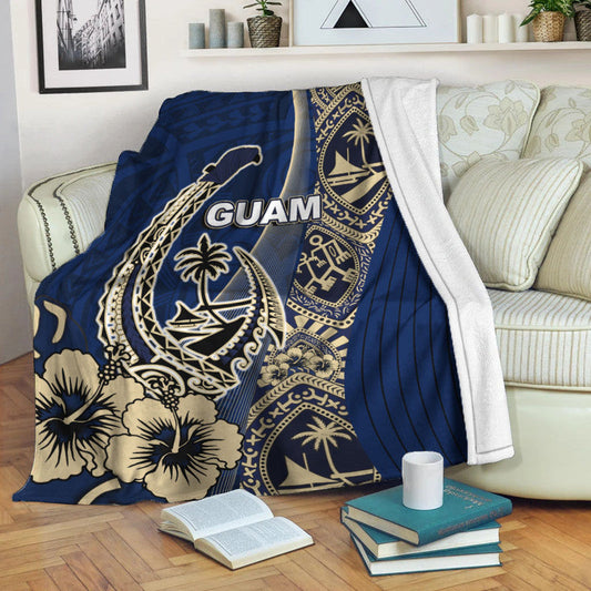 Guam Fish Hook Premium Blanket Blue Style