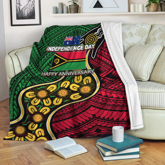 Vanuatu Mix Aboriginal Happy Independence Day Premium Blanket