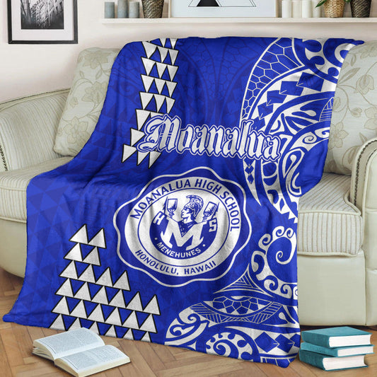 Hawaii Moanalua High School Premium Blanket Tribal Kakau