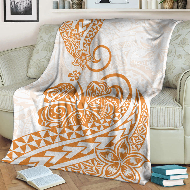 Polynesian Tribal Tattoo Retro Premium Blanket Gold Screen Color