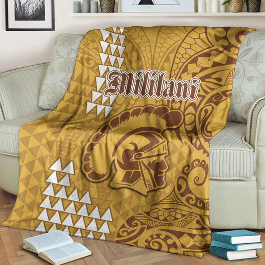 Hawaii Mililani High School Premium Blanket Tribal Kakau