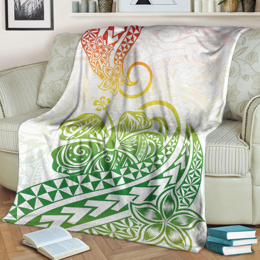 Polynesian Tribal Tattoo Retro Premium Blanket Gradient 02 Screen Color