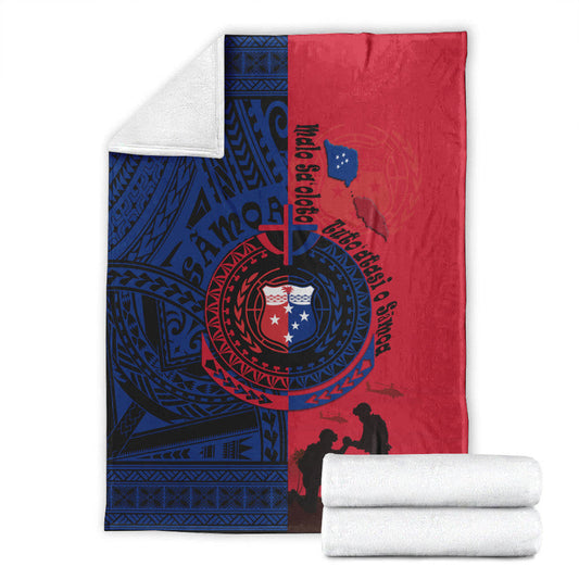 Samoa Independence Day Quotes Premium Blanket Military Polynesian Pattern