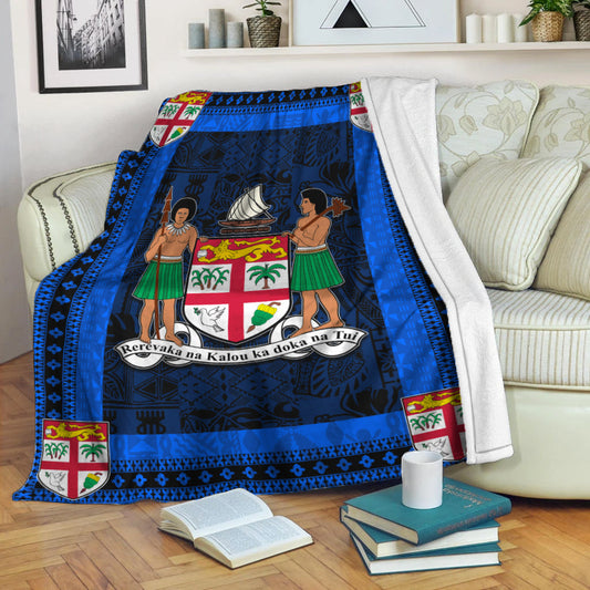 Fiji Premium Blanket Blue And Black Style No.1