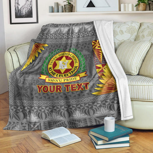 Custom Personalised Tonga Vava'u High School Premium Blanket Simplified Version Grey