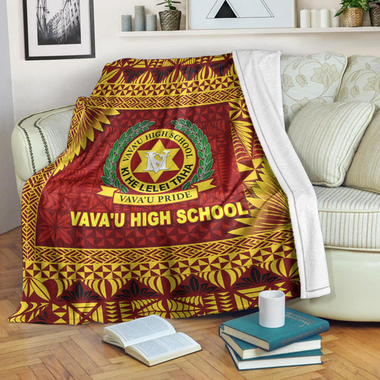 Tonga Vava'u High School Premium Blanket Simplified Version Maroon