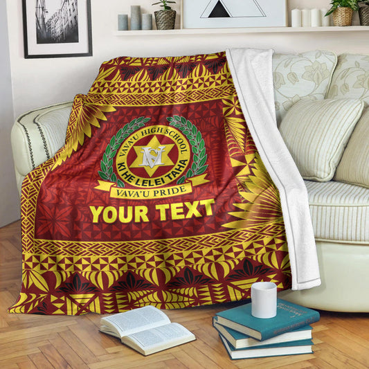 Custom Personalised Tonga Vava'u High School Premium Blanket Simplified Version Maroon