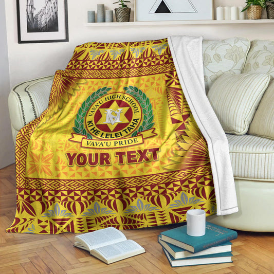 Custom Personalised Tonga Vava'u High School Premium Blanket Simplified Version Gold