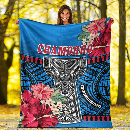 Guam Chamorro Premium Blanket Latte Stone Blue Polynesian Haligi