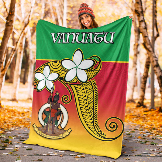 Vanuatu Novelty Premium Blanket Frangipani Tropical Spa Flower