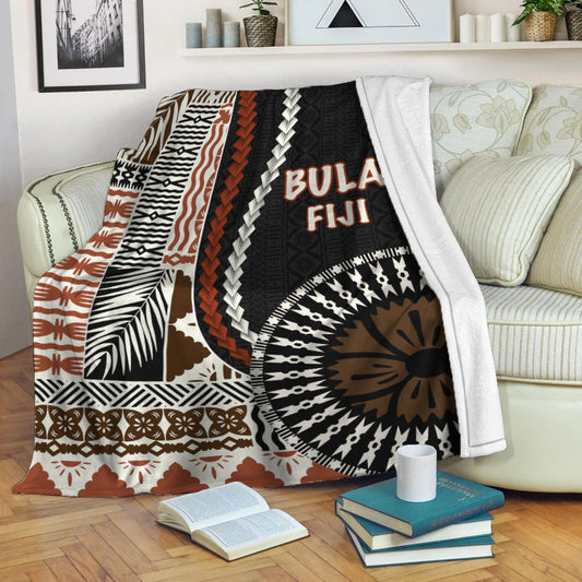 Bula Fiji Premium Blanket Masi Tapa Patterns Style