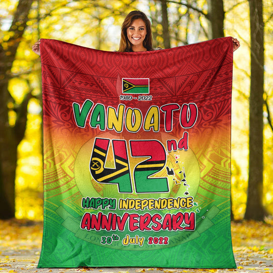 Vanuatu Independence Day Premium Blanket 42nd Anniversary Yumi Yumi Yumi