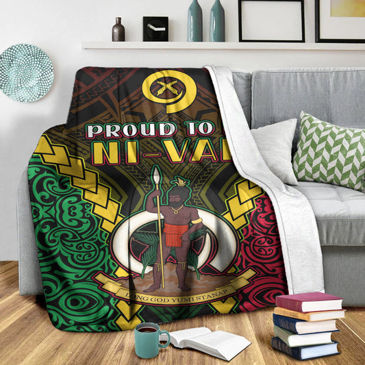 Vanuatu Indigenous Premium Blanket Proud To Be Ni Vanuatu Polynesian Pattern