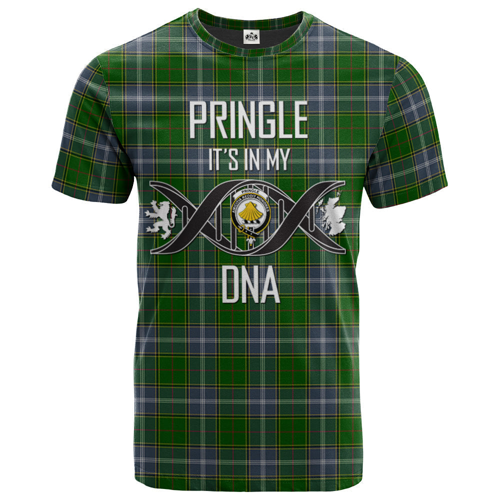 Printivon Pringle Clan DNA In Me Tartan Crest T Shirt