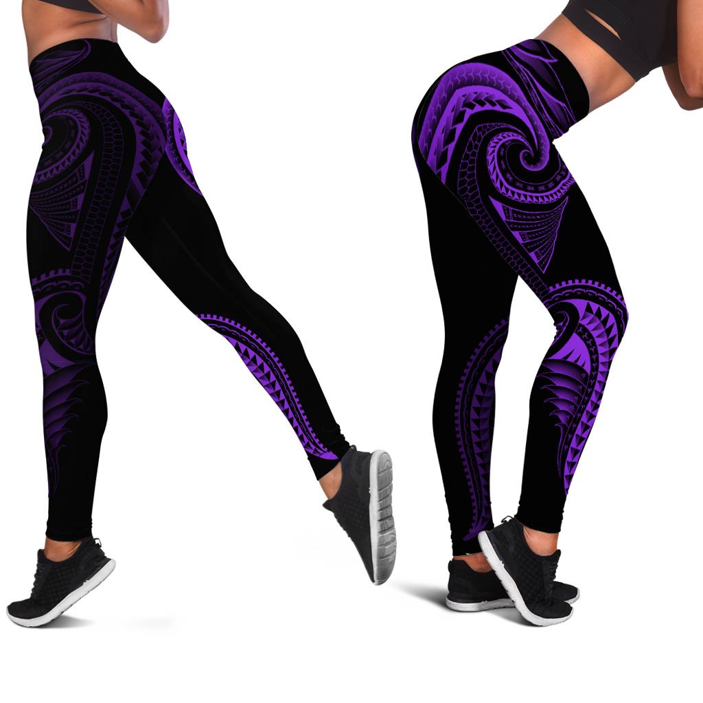 Polynesian Leggings - Polynesian Tattoo Purple Version