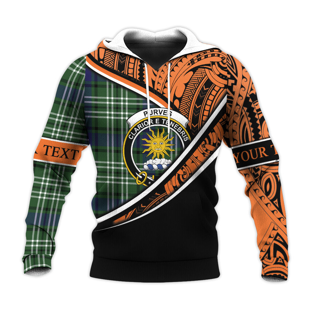 Printivon Purves Knitted Hoodie Pattern Polynesian Custom Text