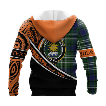 Printivon Purves Knitted Hoodie Pattern Polynesian Custom Text