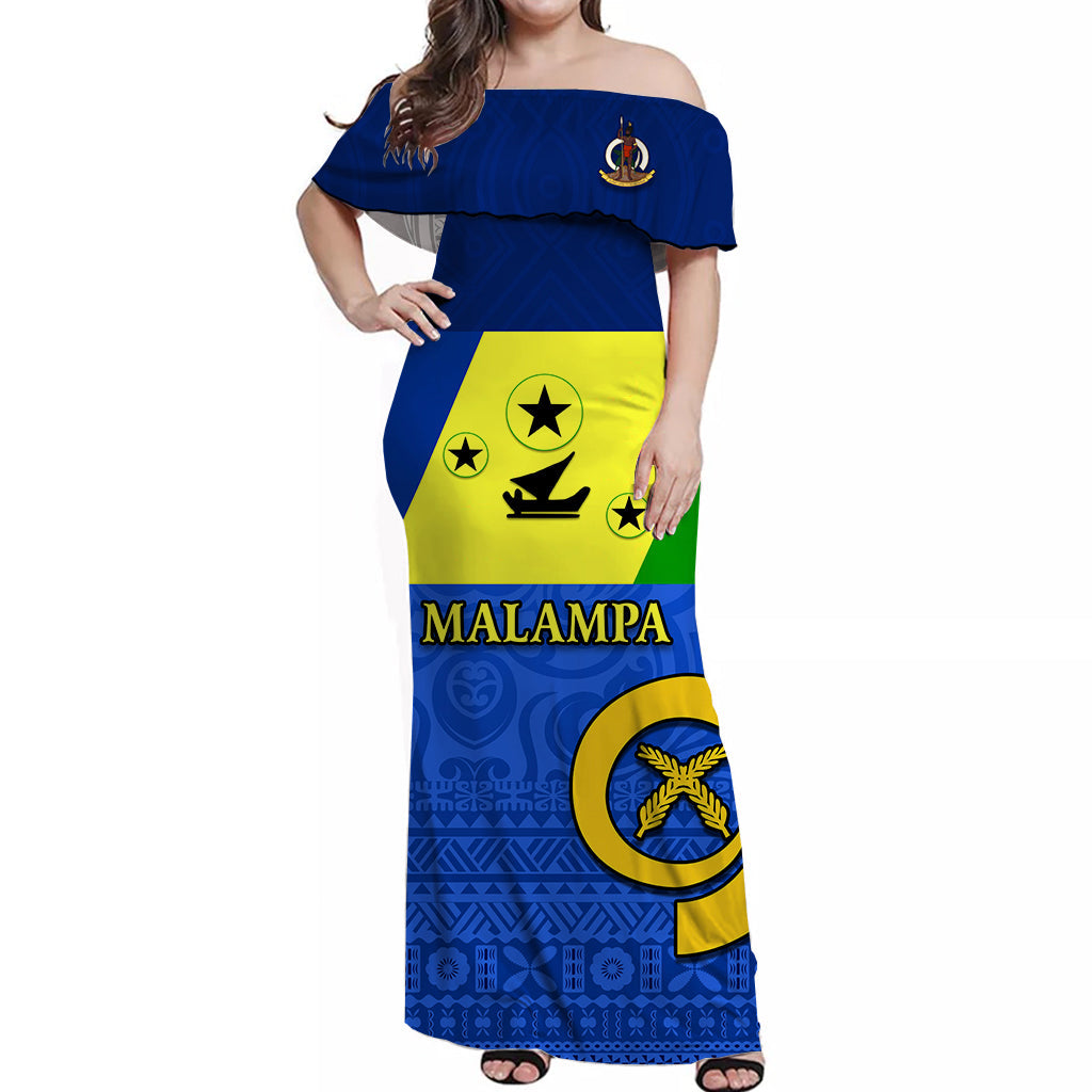 Malampa Province Off Shoulder Long Dress Vanuatu Proud