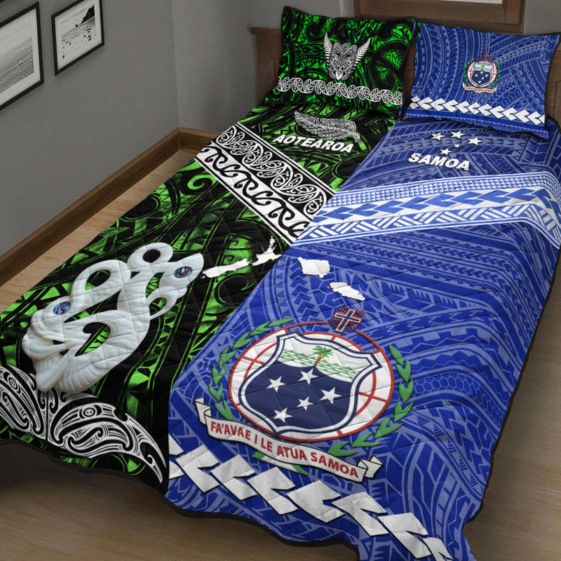 New Zealand And Samoa Quilt Bed Set Together Green