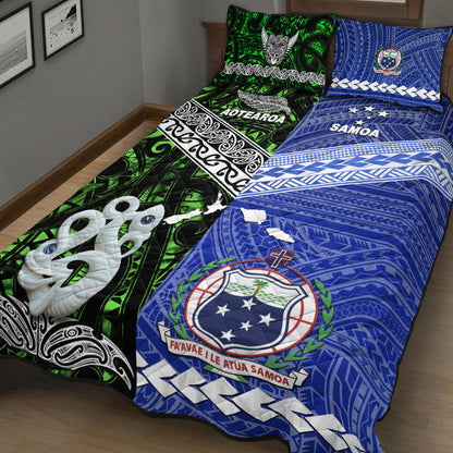 New Zealand And Samoa Quilt Bed Set Together Green