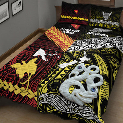 New Zealand And Papua New Guinea Quilt Bed Set Together Yellow